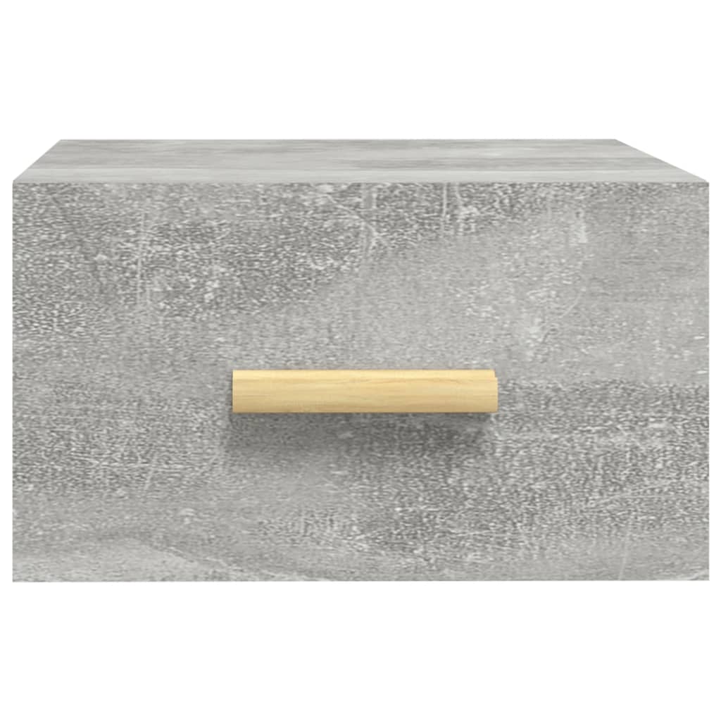 2 db betonszürke falra szerelhető éjjeliszekrény 35x35x20 cm