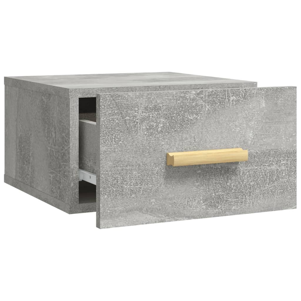 2 db betonszürke falra szerelhető éjjeliszekrény 35x35x20 cm