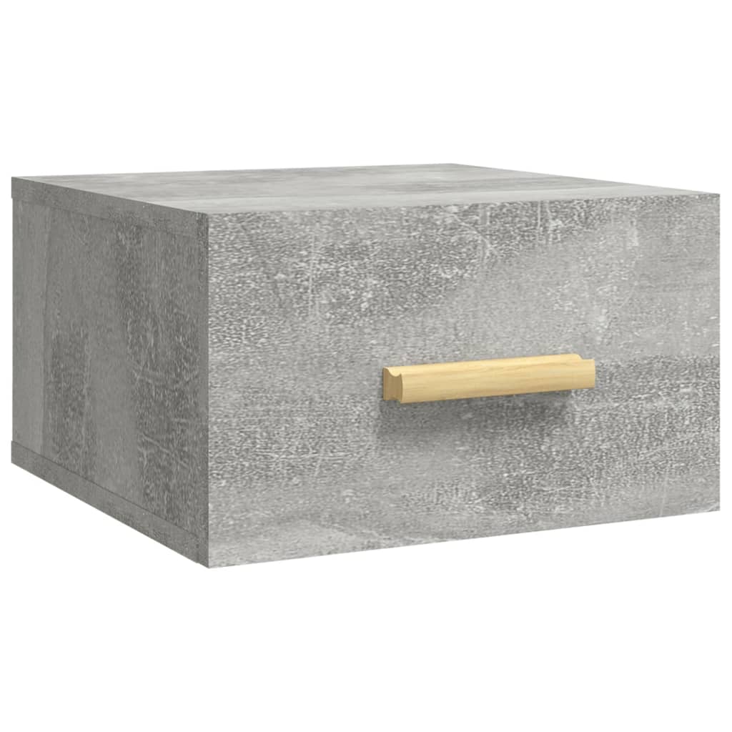 2 db betonszürke falra szerelhető éjjeliszekrény 35x35x20 cm