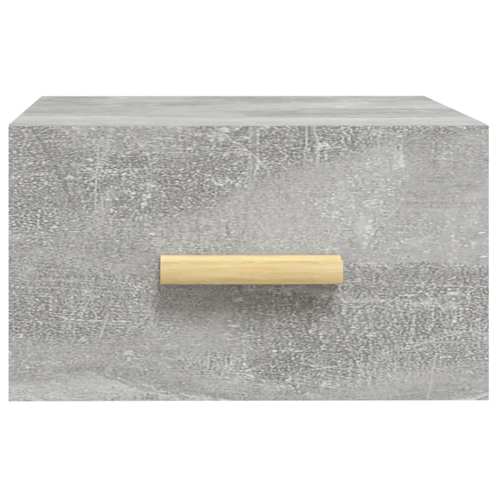 2 db betonszürke falra szerelhető éjjeliszekrény 35x35x20 cm