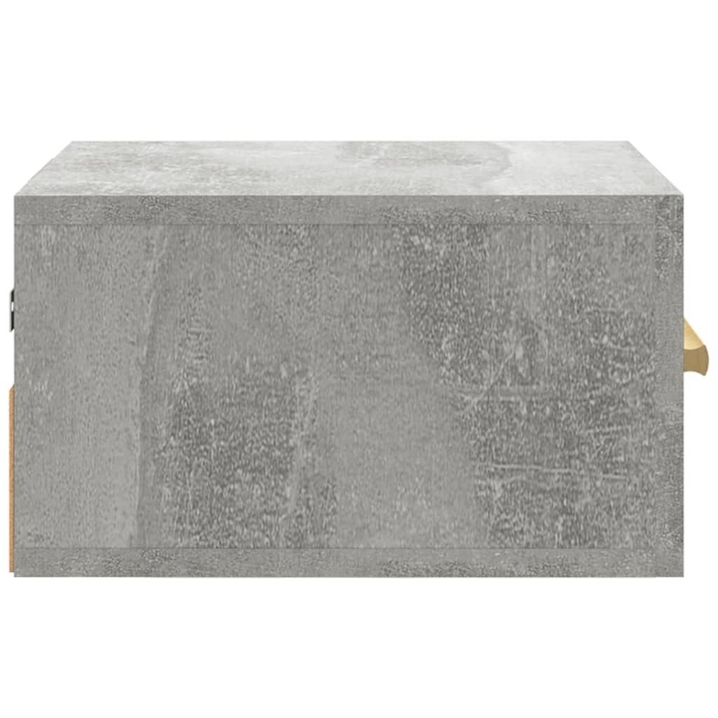 2 db betonszürke falra szerelhető éjjeliszekrény 35x35x20 cm