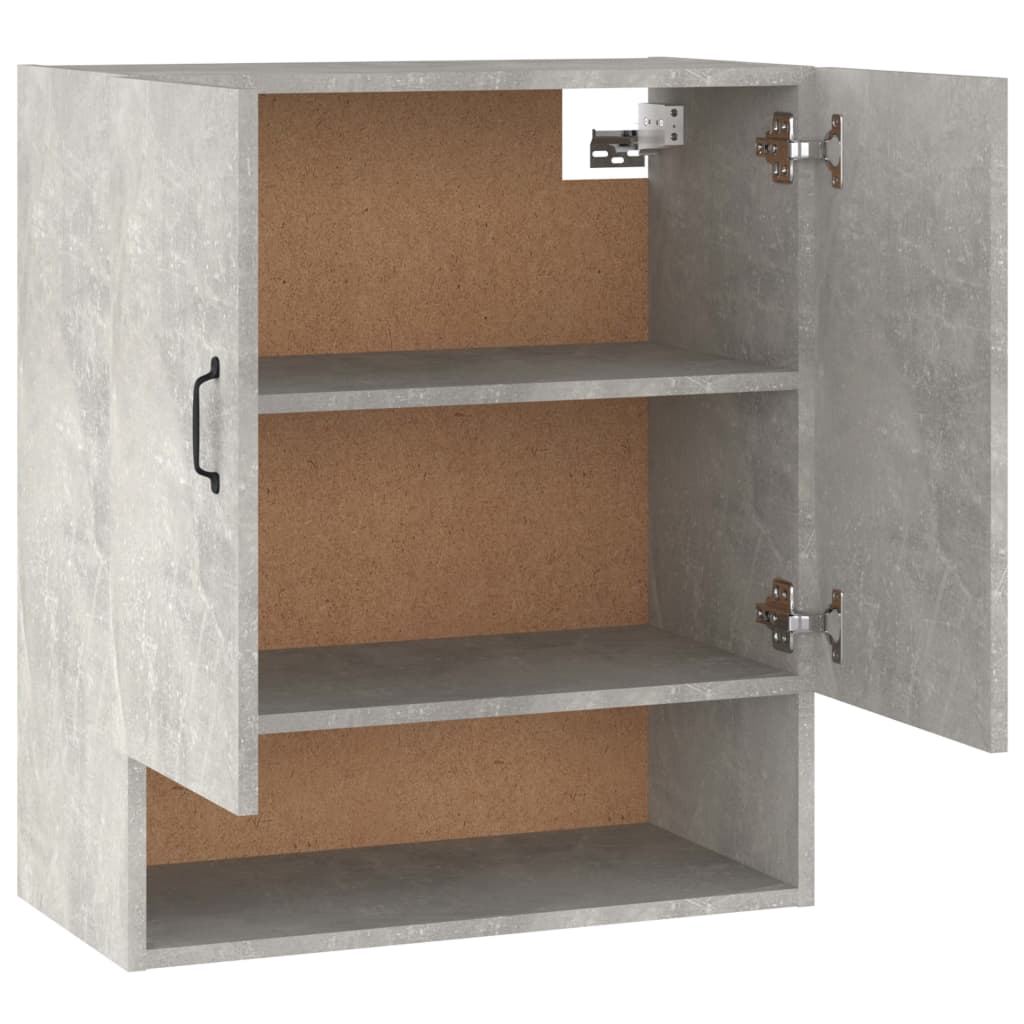 betonszürke szerelt fa faliszekrény 60 x 31 x 70 cm