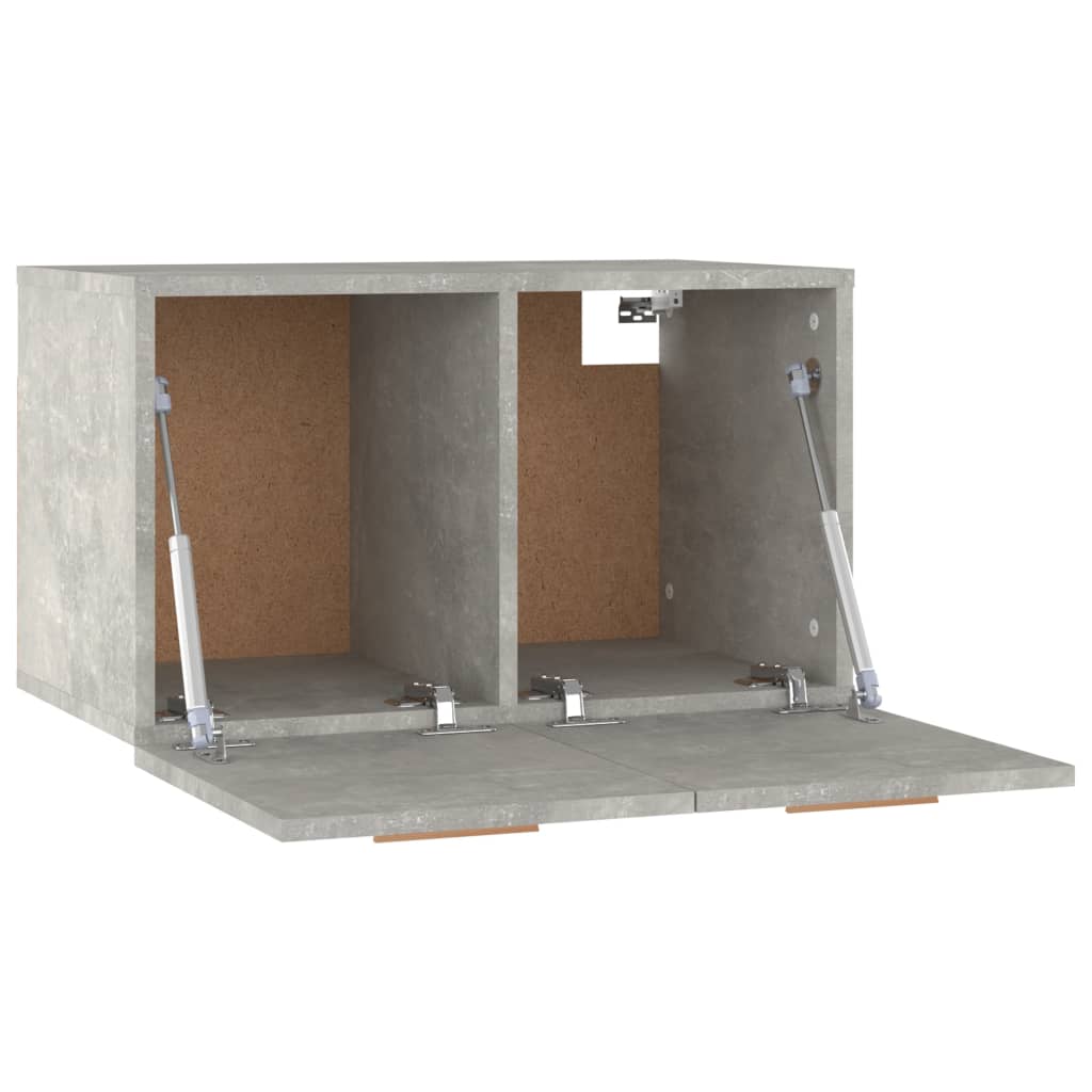 betonszürke szerelt fa faliszekrény 60 x 36,5 x 35 cm