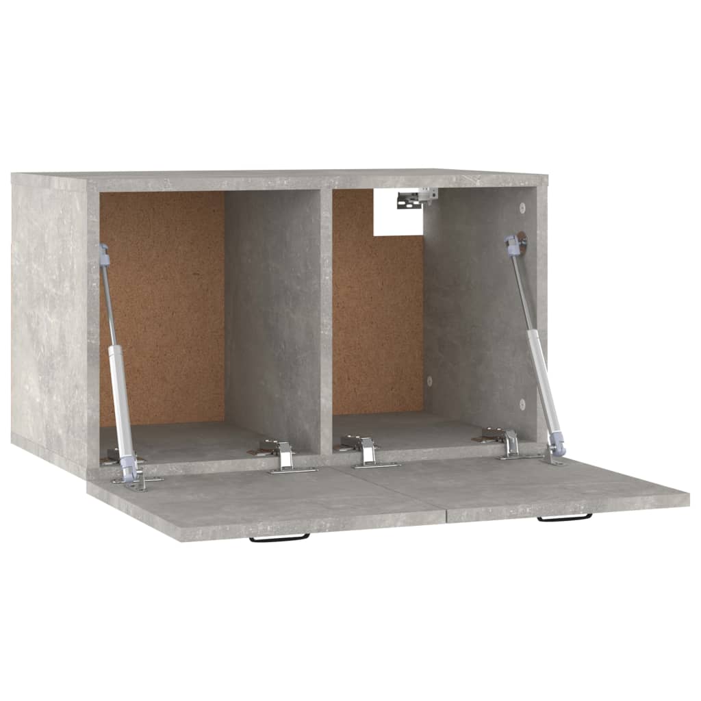 betonszürke szerelt fa faliszekrény 60 x 36,5 x 35 cm