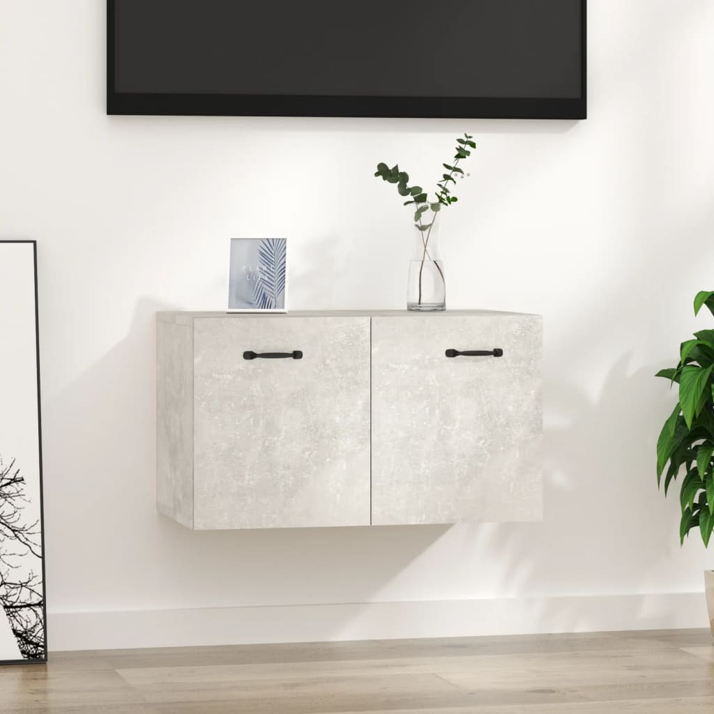 betonszürke szerelt fa faliszekrény 60 x 36,5 x 35 cm