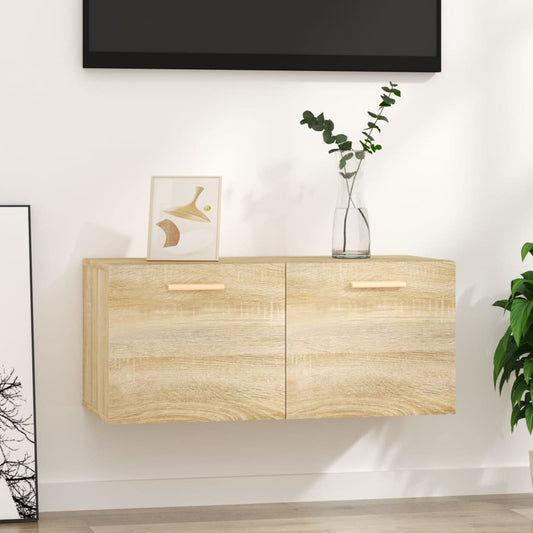 sonoma tölgy színű szerelt fa faliszekrény 80 x 35 x 36,5 cm