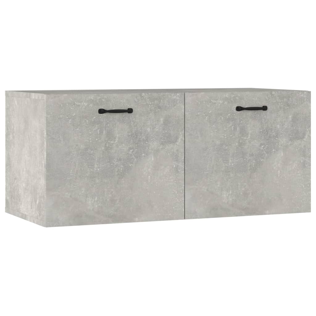 betonszürke szerelt fa faliszekrény 80 x 36,5 x 35 cm