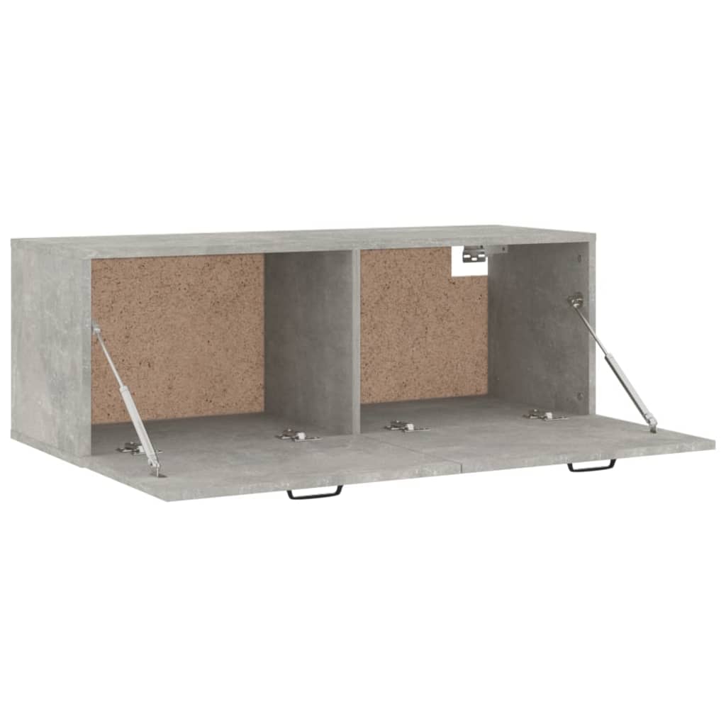 betonszürke szerelt fa faliszekrény 100 x 36,5 x 35 cm