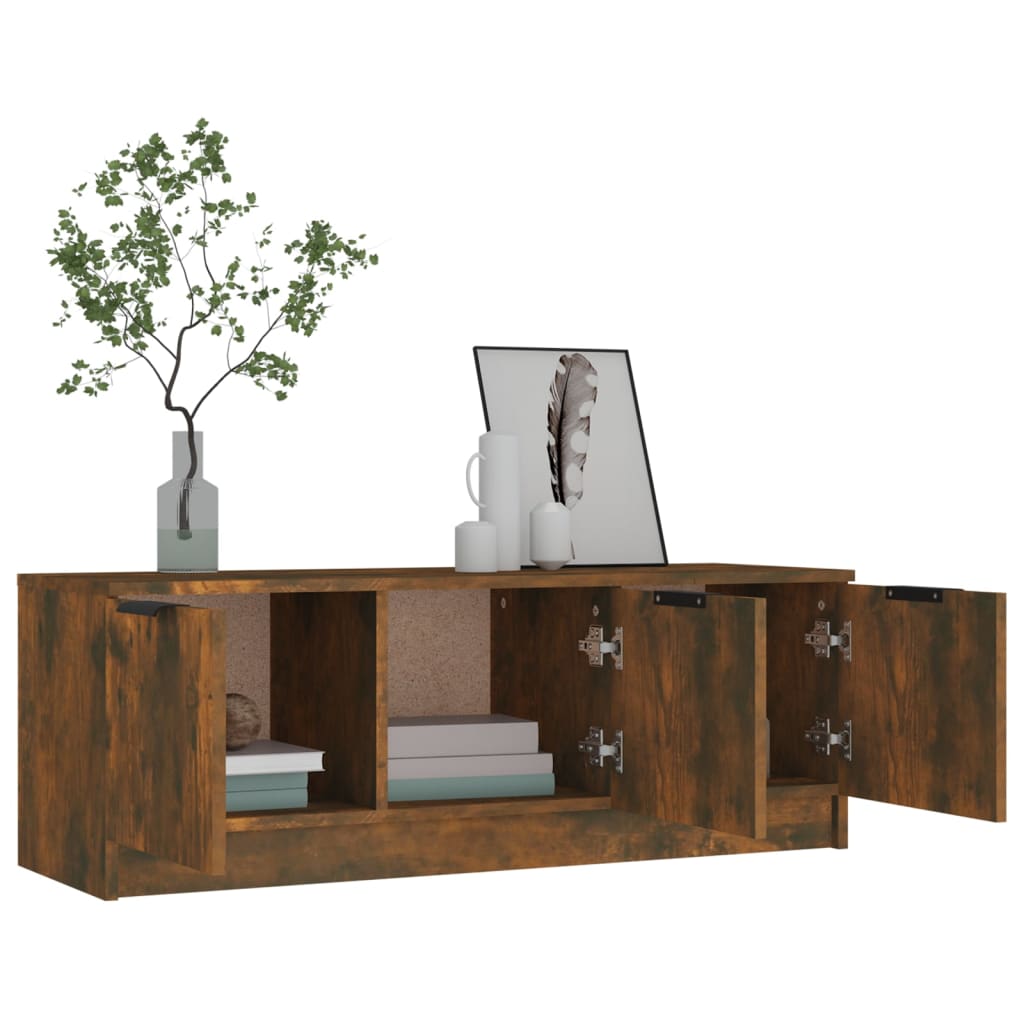 füstös tölgy színű szerelt fa TV-szekrény 102 x 35 x 36,5 cm