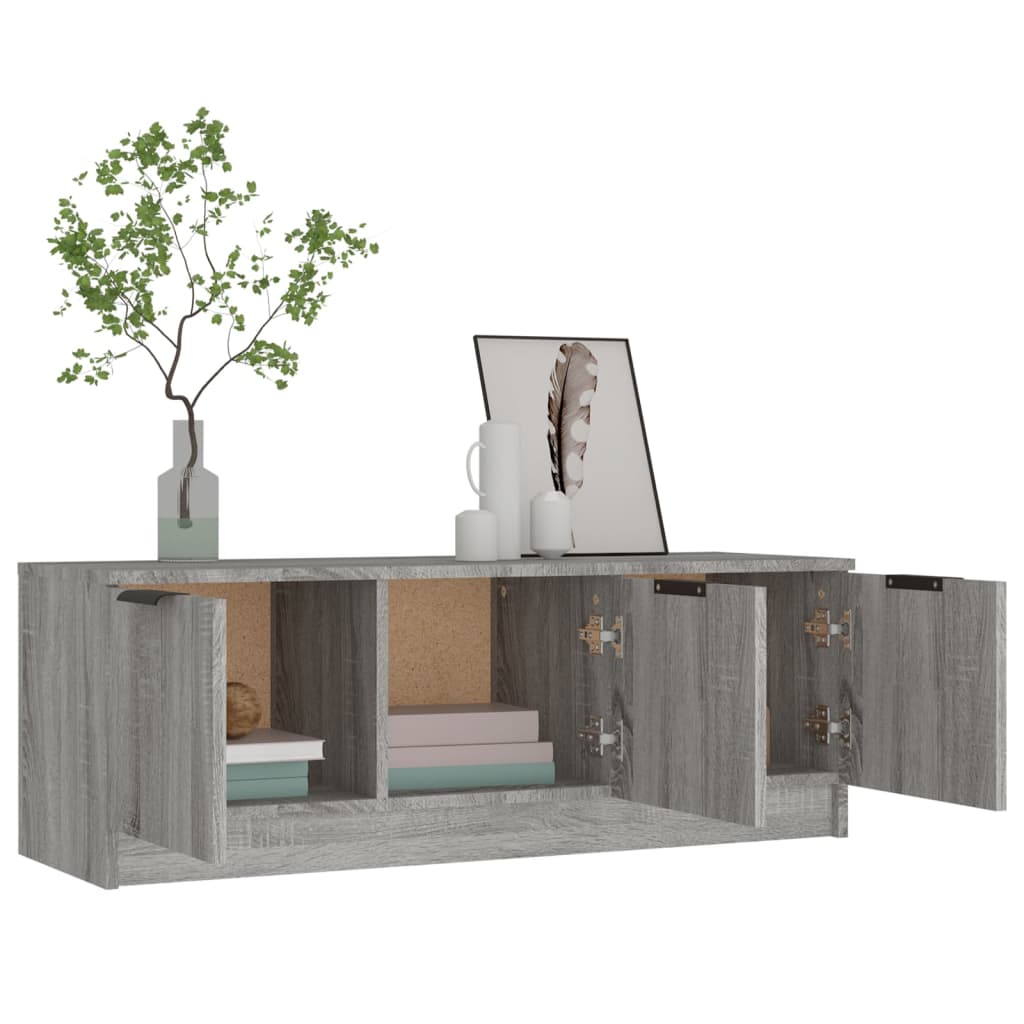 szürke sonoma színű szerelt fa TV-szekrény 102 x 35 x 36,5 cm