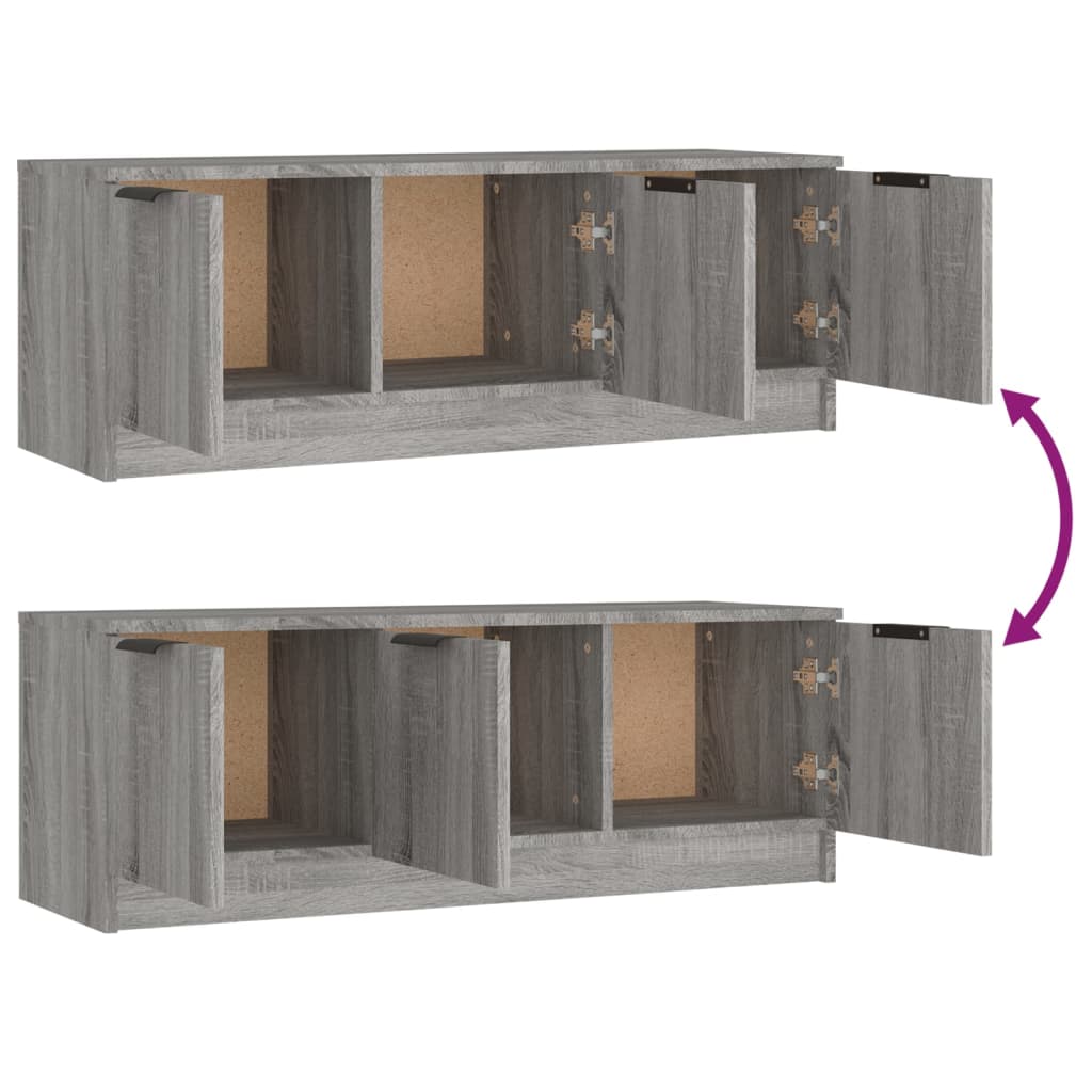 szürke sonoma színű szerelt fa TV-szekrény 102 x 35 x 36,5 cm