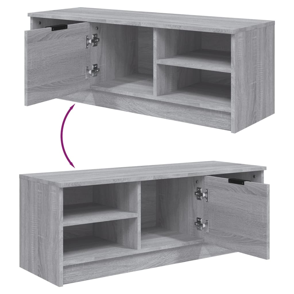 szürke sonoma színű szerelt fa TV-szekrény 102 x 35,5 x 36,5 cm