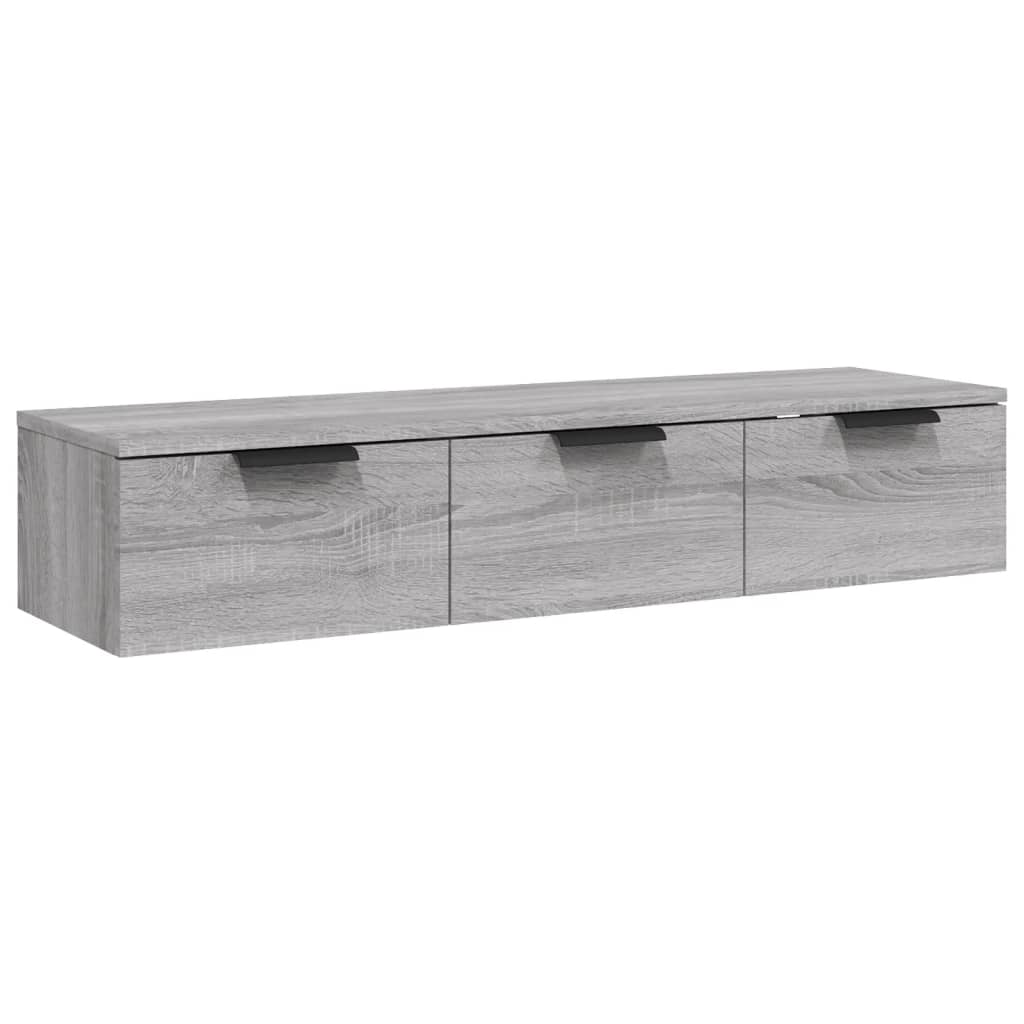 szürke sonoma színű szerelt fa faliszekrény 102 x 30 x 20 cm