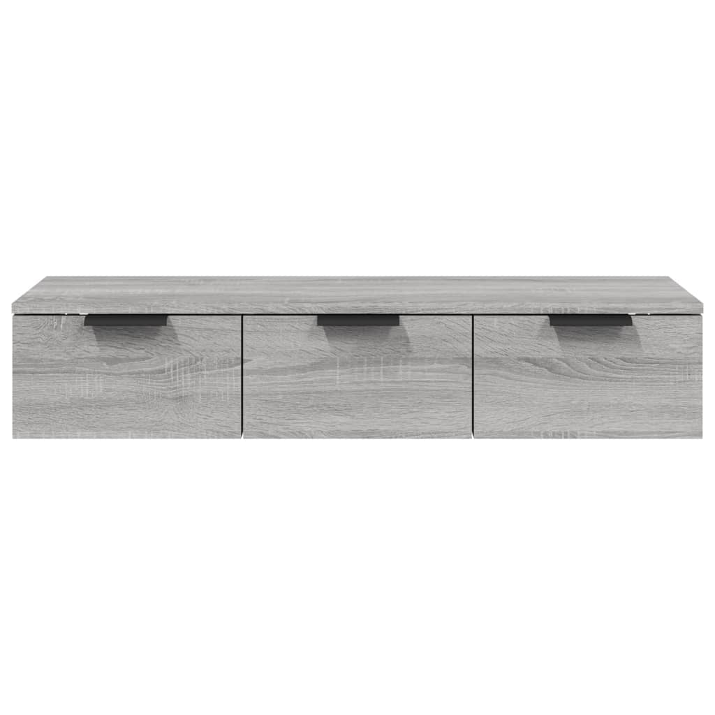 szürke sonoma színű szerelt fa faliszekrény 102 x 30 x 20 cm