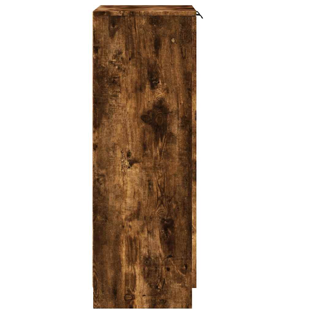 füstös tölgyszínű szerelt fa cipősszekrény 59 x 35 x 100 cm