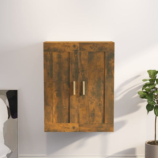 füstös tölgy színű szerelt fa faliszekrény 69,5 x 32,5 x 90 cm
