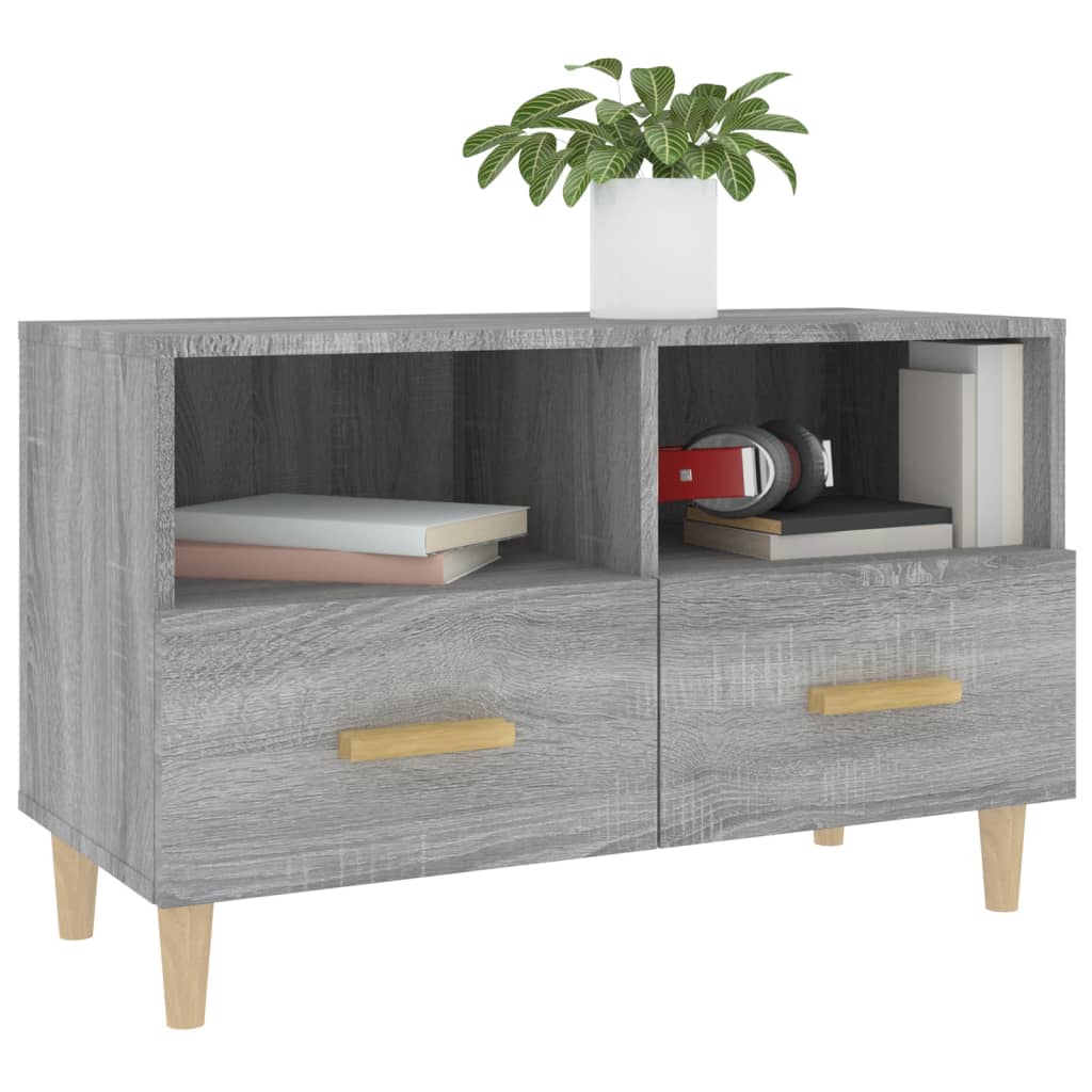 szürke sonoma színű szerelt fa TV-szekrény 80x36x50 cm