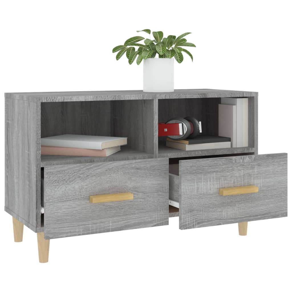 szürke sonoma színű szerelt fa TV-szekrény 80x36x50 cm