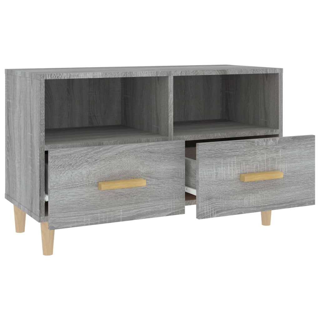 szürke sonoma színű szerelt fa TV-szekrény 80x36x50 cm