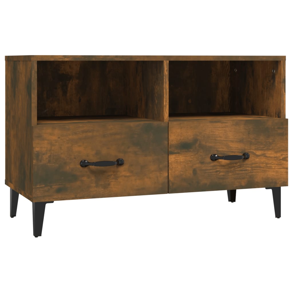 füstös tölgy színű szerelt fa TV-szekrény 80 x 36 x 50 cm