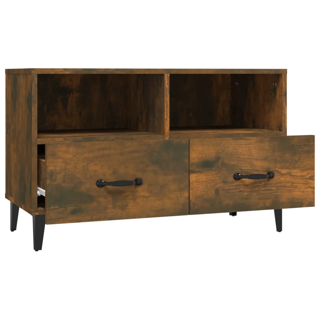 füstös tölgy színű szerelt fa TV-szekrény 80 x 36 x 50 cm