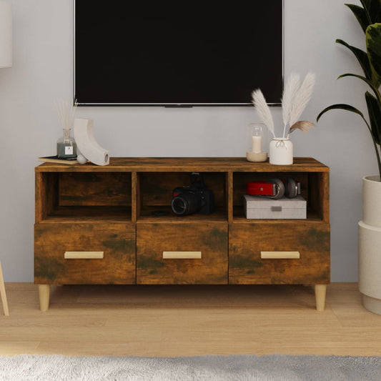 füstös tölgy színű szerelt fa TV-szekrény 102 x 36 x 50 cm