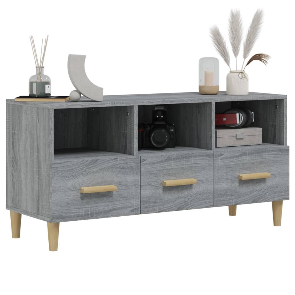 szürke sonoma színű szerelt fa TV-szekrény 120 x 36 x 50 cm