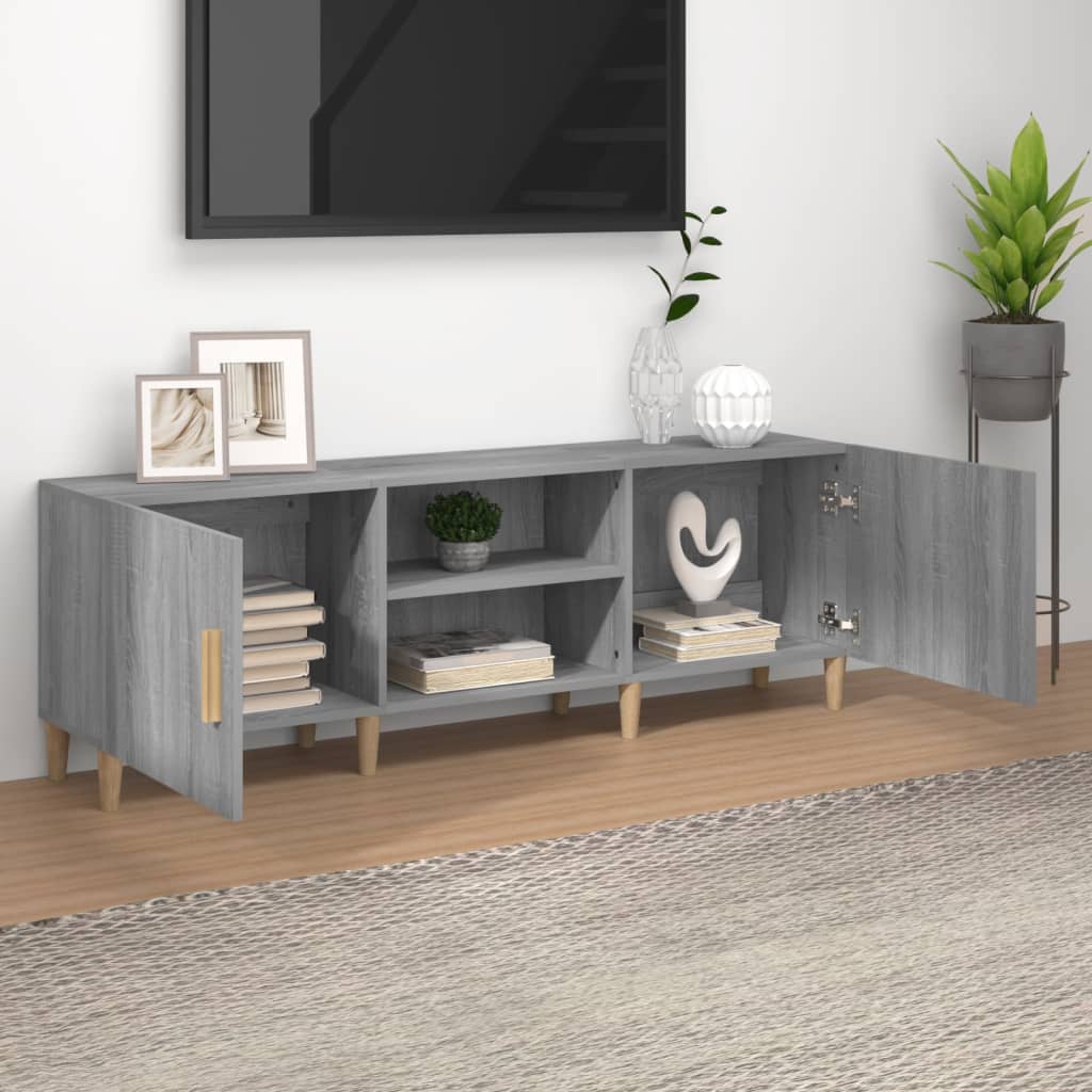 szürke sonoma színű szerelt fa TV-szekrény 150x30x50 cm