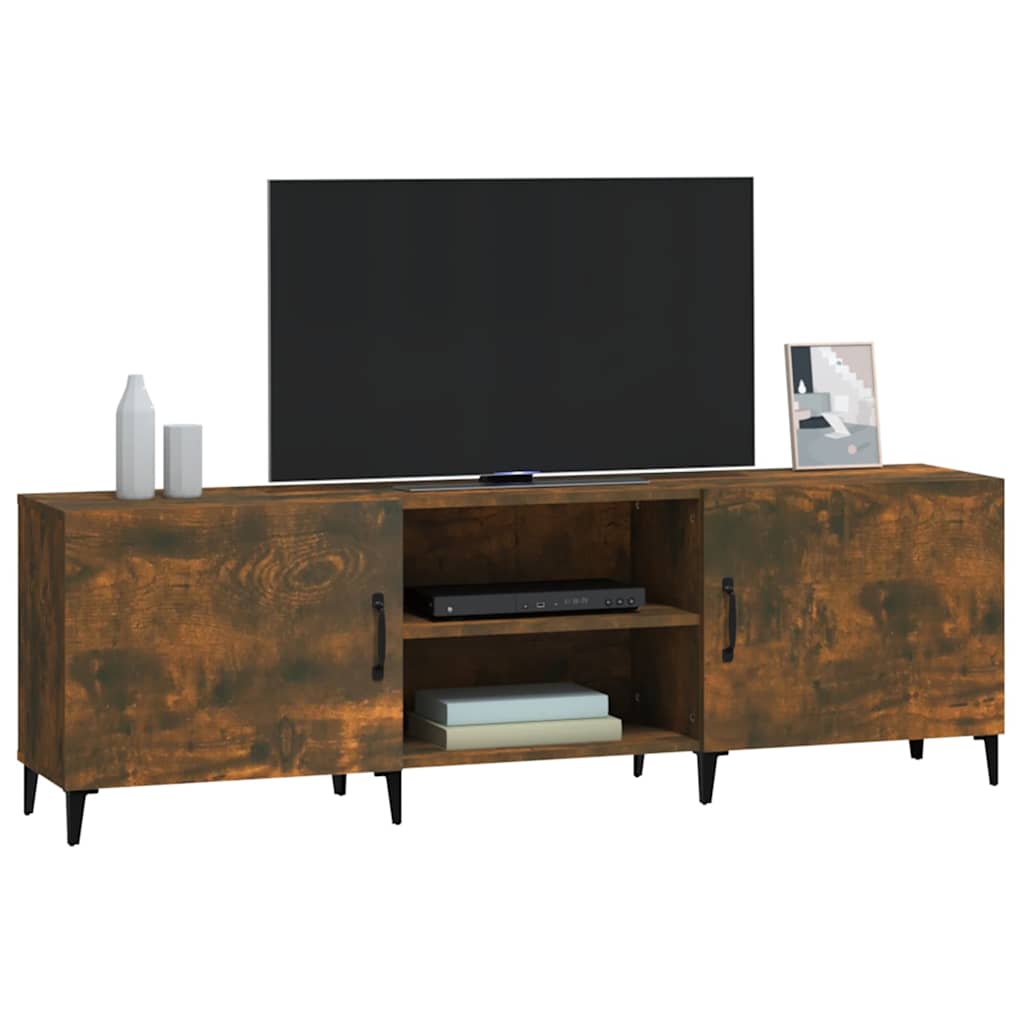 füstös tölgy színű szerelt fa TV-szekrény 150 x 30 x 44,5 cm