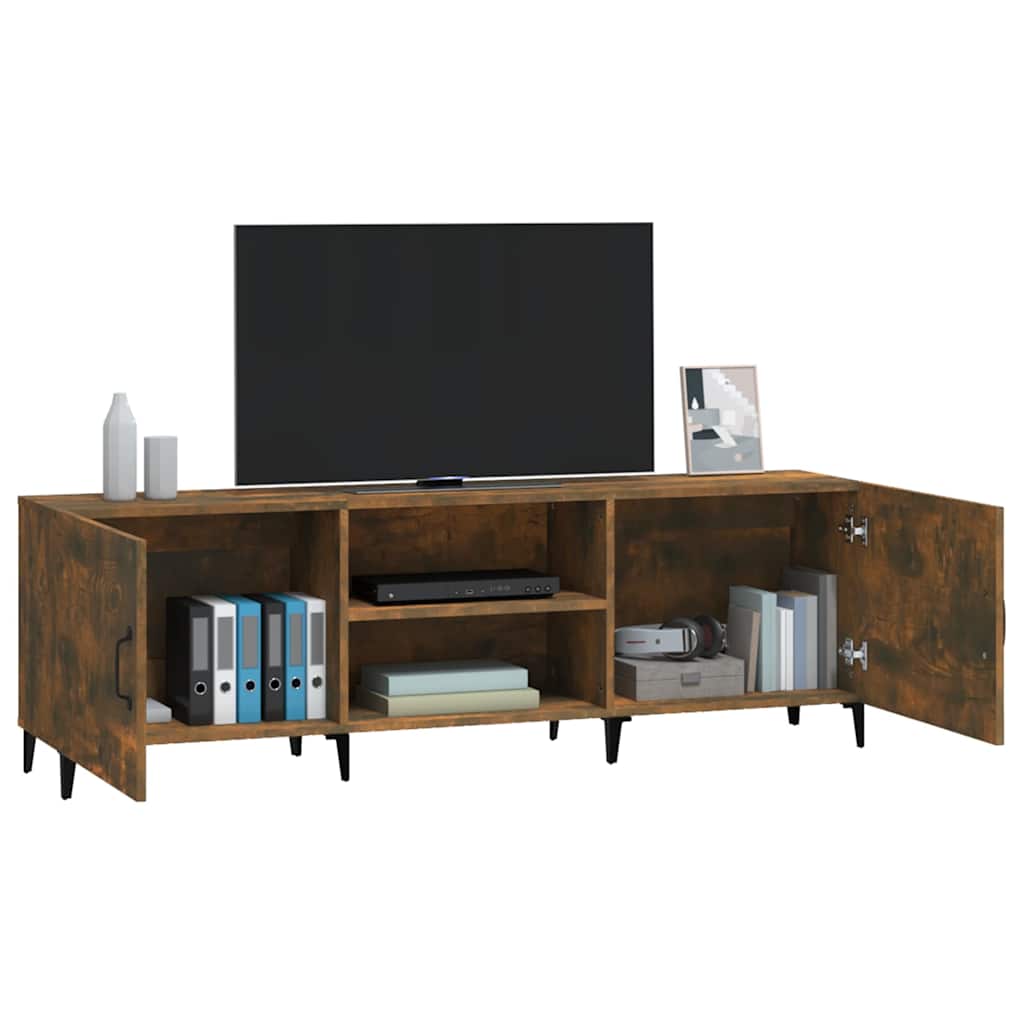 füstös tölgy színű szerelt fa TV-szekrény 150 x 30 x 44,5 cm