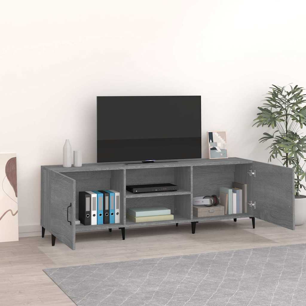 szürke sonoma színű szerelt fa TV-szekrény 150 x 30 x 50 cm