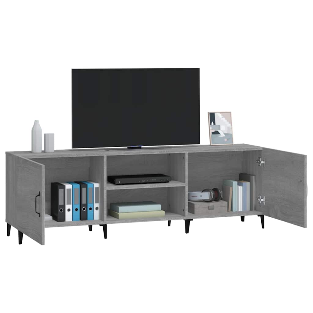 szürke sonoma színű szerelt fa TV-szekrény 150 x 30 x 50 cm