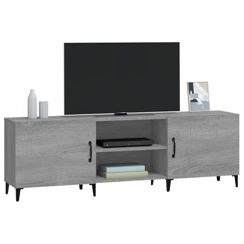 szürke sonoma színű szerelt fa TV-szekrény 150 x 30 x 50 cm