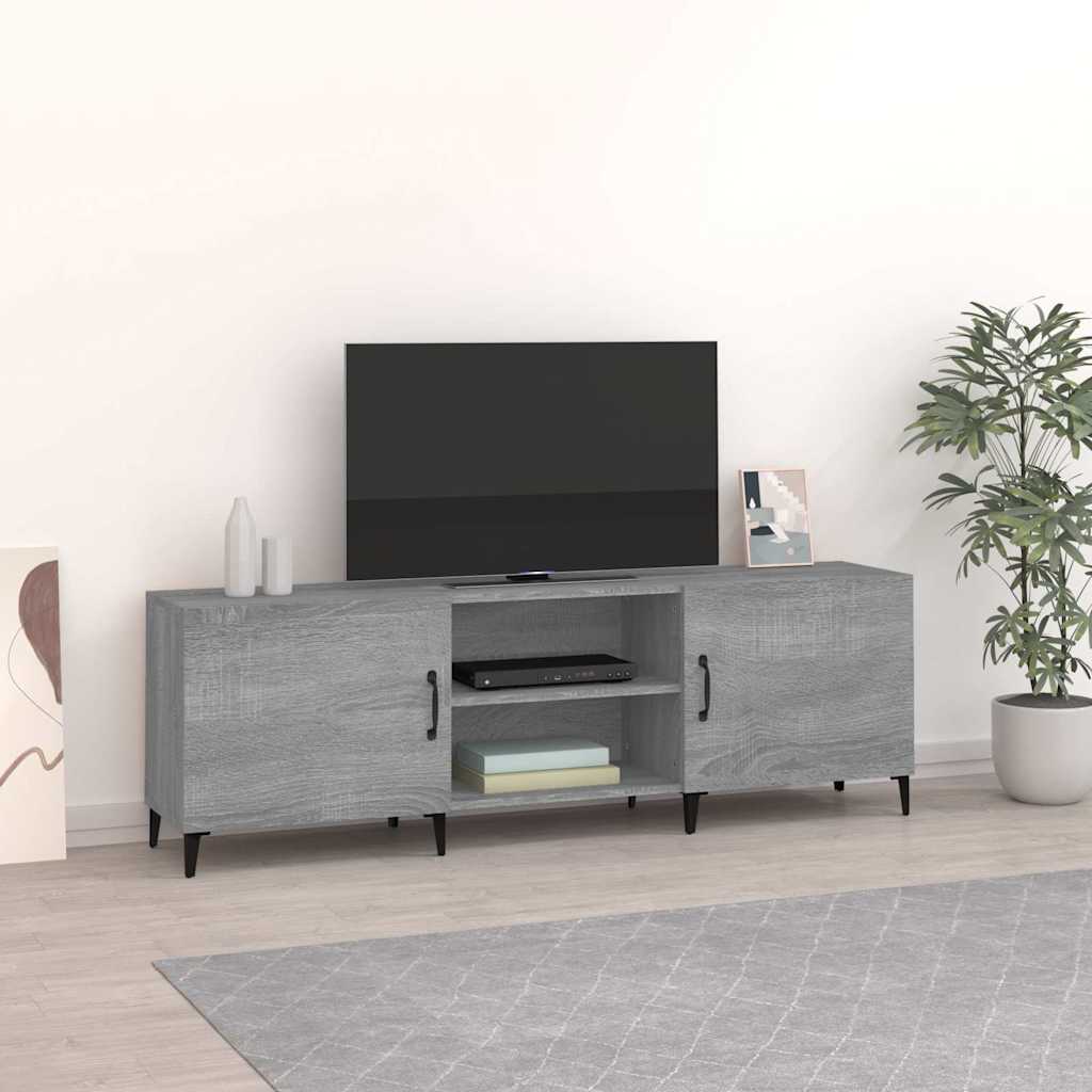 szürke sonoma színű szerelt fa TV-szekrény 150 x 30 x 50 cm