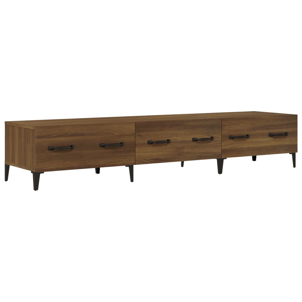 barna tölgyszínű szerelt fa TV-szekrény 150 x 34,5 x 30 cm