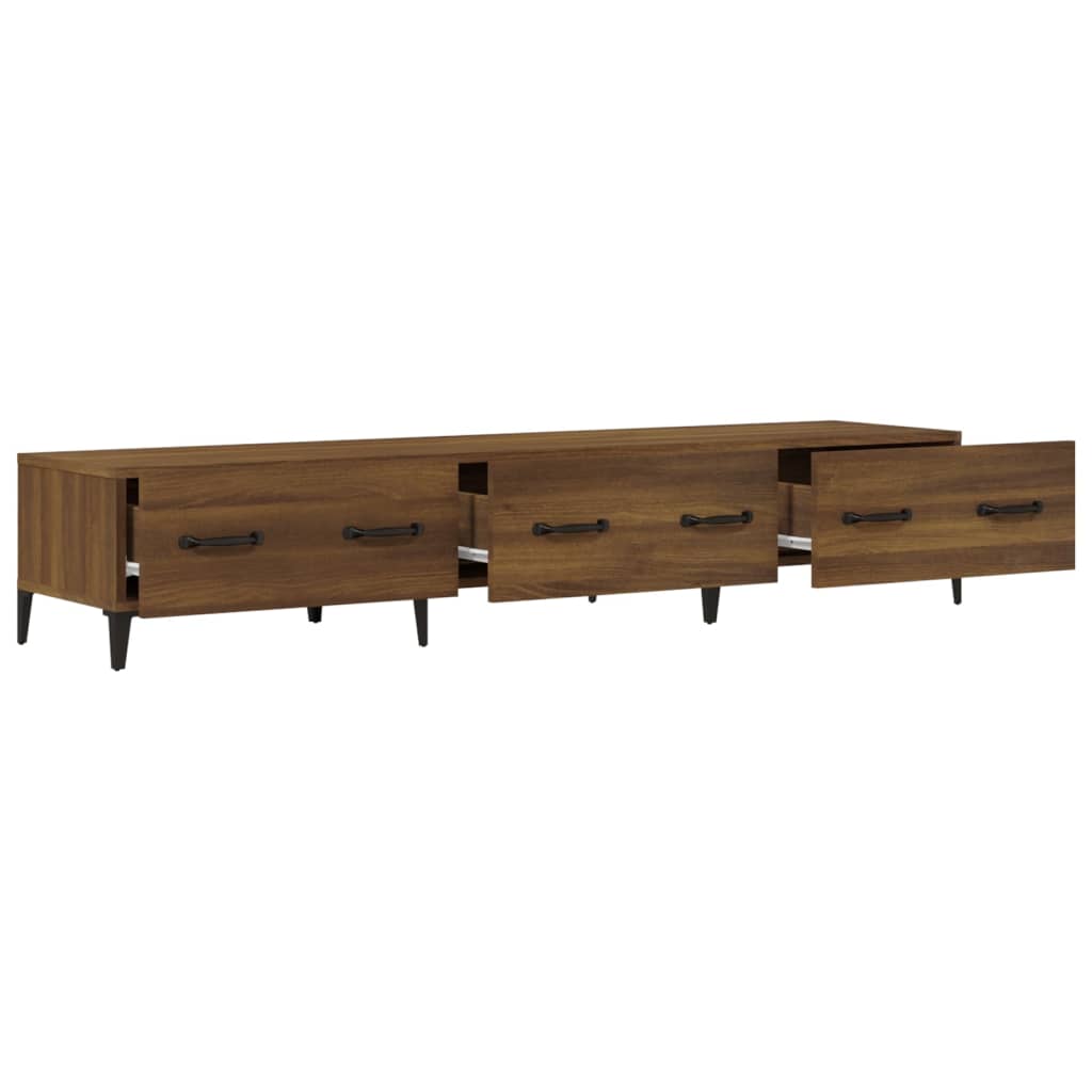 barna tölgyszínű szerelt fa TV-szekrény 150 x 34,5 x 30 cm