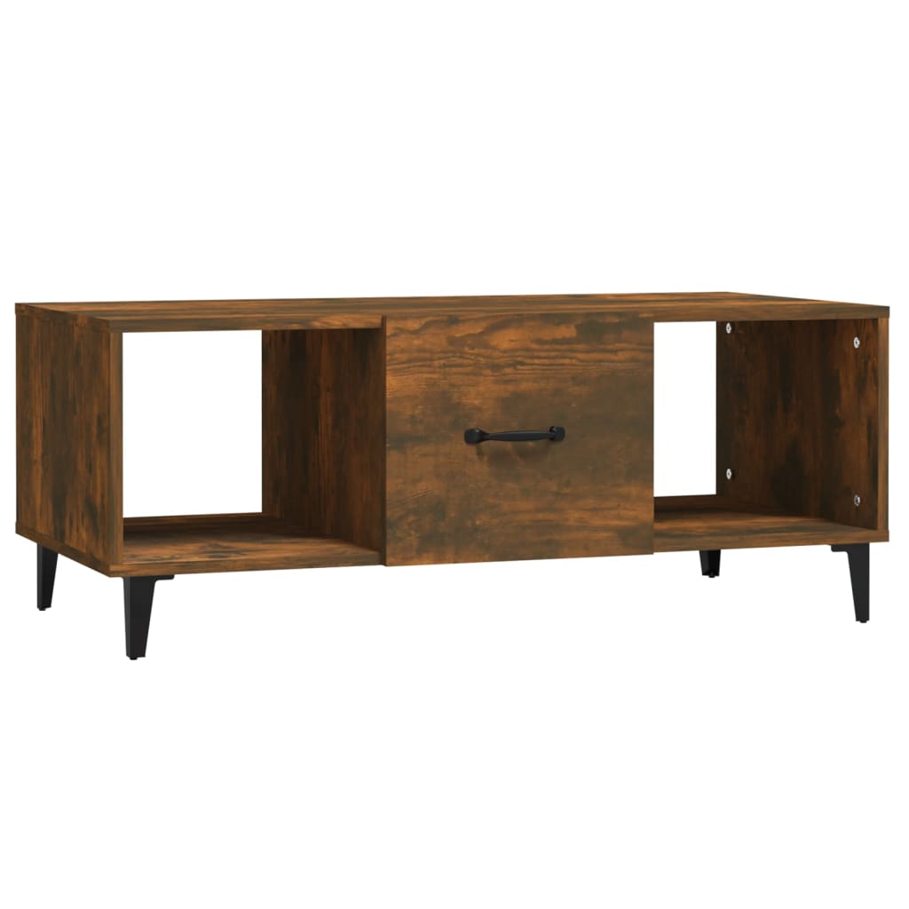 füstös tölgy színű szerelt fa dohányzóasztal 102 x 50 x 40 cm