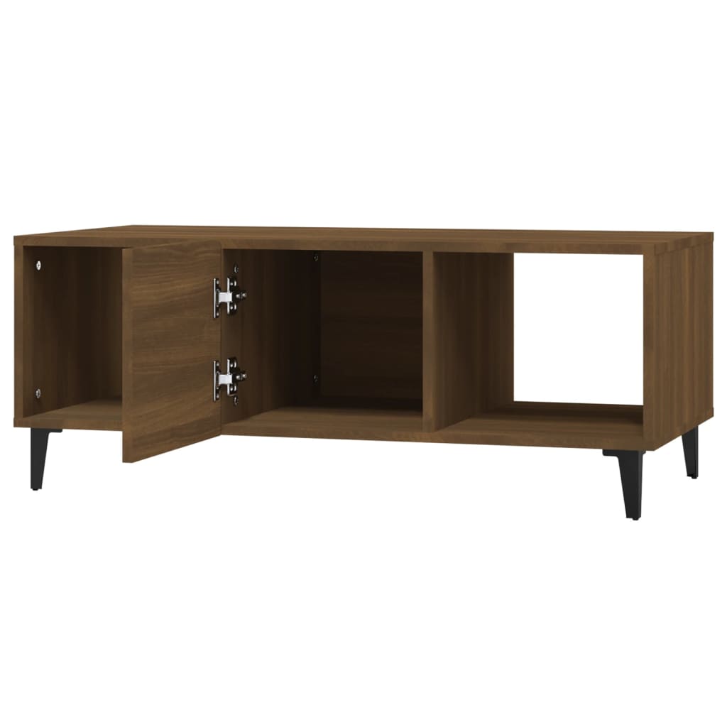 barna tölgy színű szerelt fa dohányzóasztal 102 x 50 x 40 cm