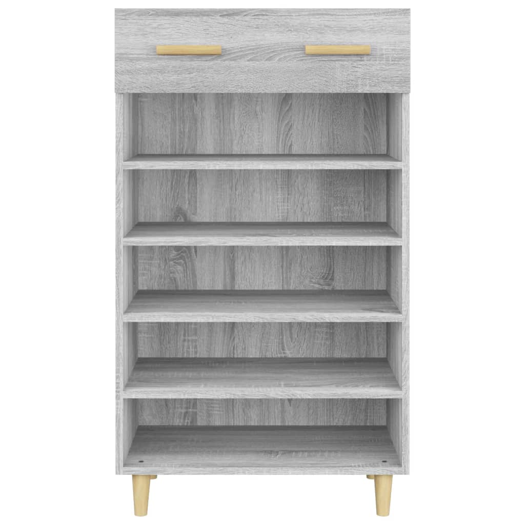 szürke sonoma színű szerelt fa cipőszekrény 60 x 35 x 105 cm