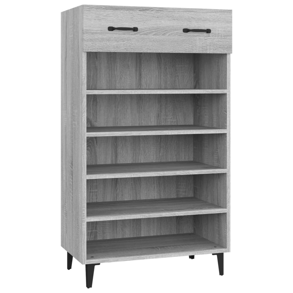 szürke sonoma színű szerelt fa cipőszekrény 60 x 35 x 105 cm