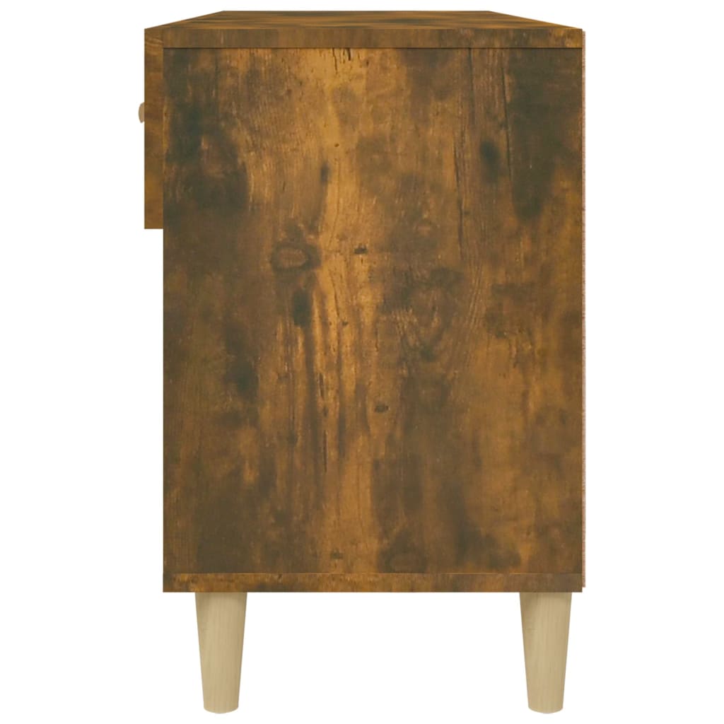 füstös tölgyszínű szerelt fa cipősszekrény 102 x 35 x 55 cm
