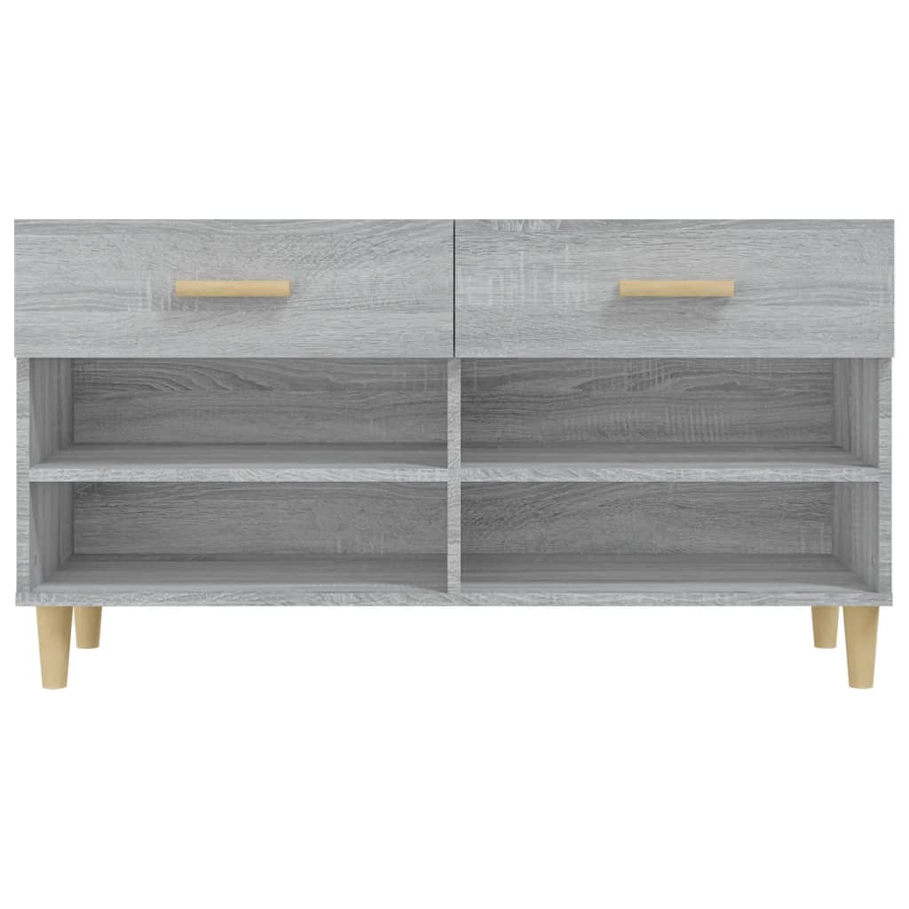 szürke sonoma színű szerelt fa cipőszekrény 102 x 35 x 55 cm