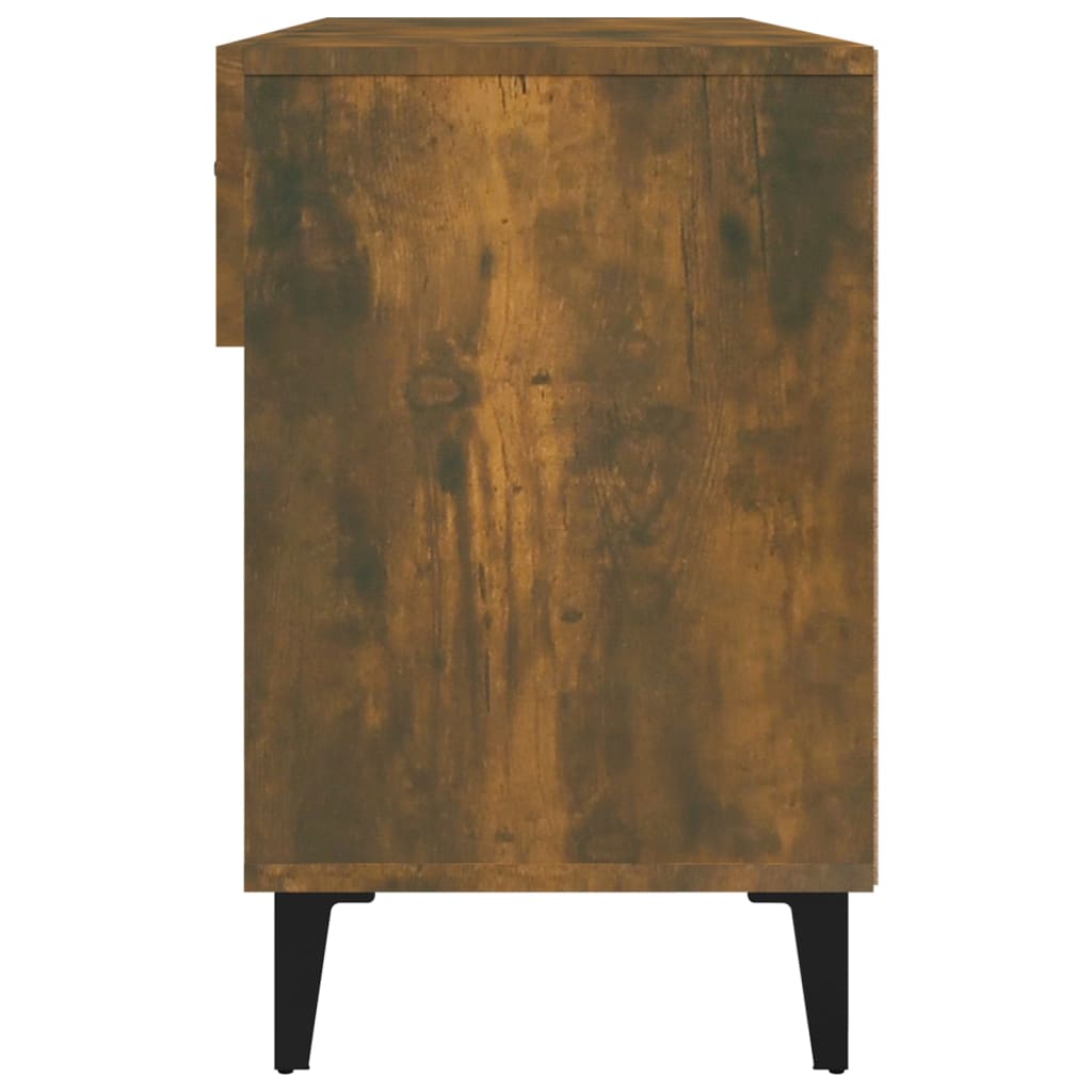 füstös tölgyszínű szerelt fa cipősszekrény 102 x 35 x 55 cm