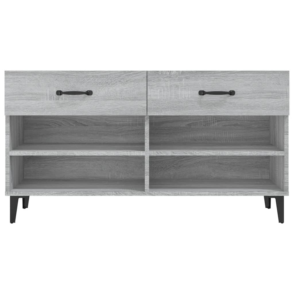 szürke sonoma színű szerelt fa cipőszekrény 102 x 35 x 55 cm