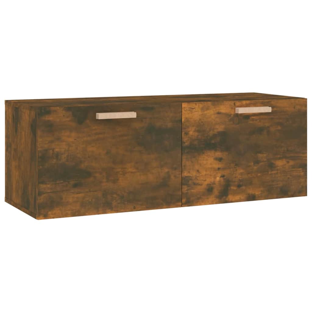 füstös tölgy színű szerelt fa faliszekrény 100 x 36,5 x 35 cm