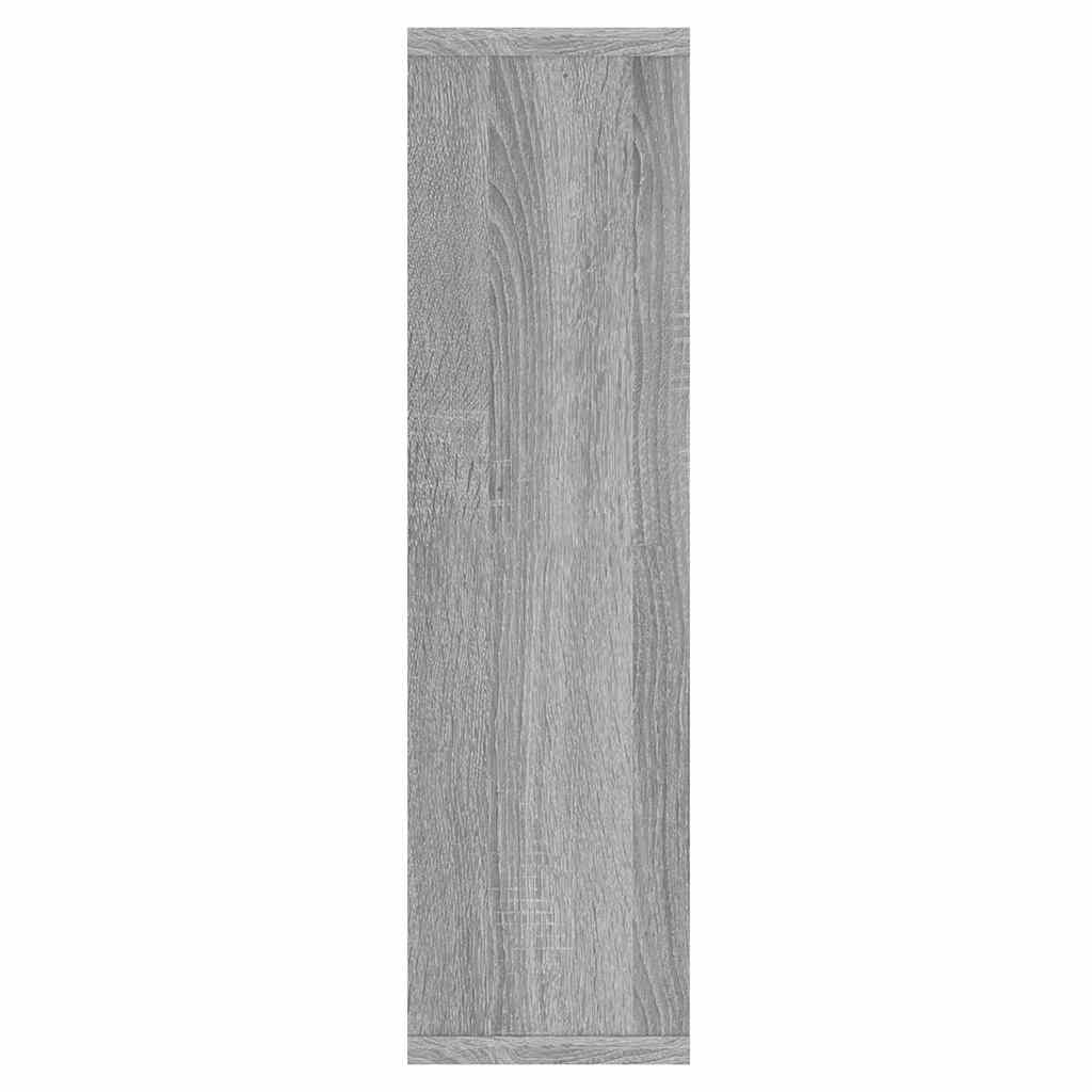 szürke sonoma színű tükrös szekrény LED-ekkel 76 x 15 x 55 cm