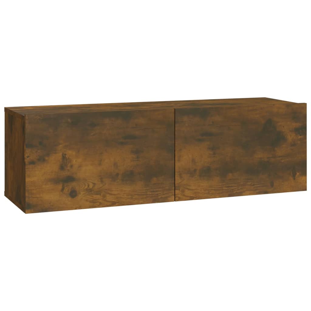 2 db füstös -tölgyszín szerelt fa fali TV-szekrény 100x30x30 cm