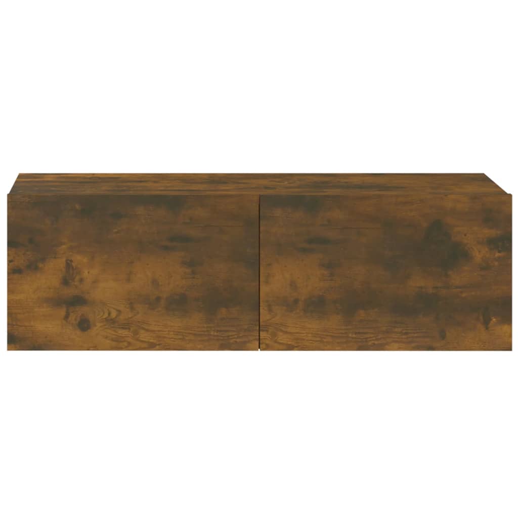 2 db füstös -tölgyszín szerelt fa fali TV-szekrény 100x30x30 cm
