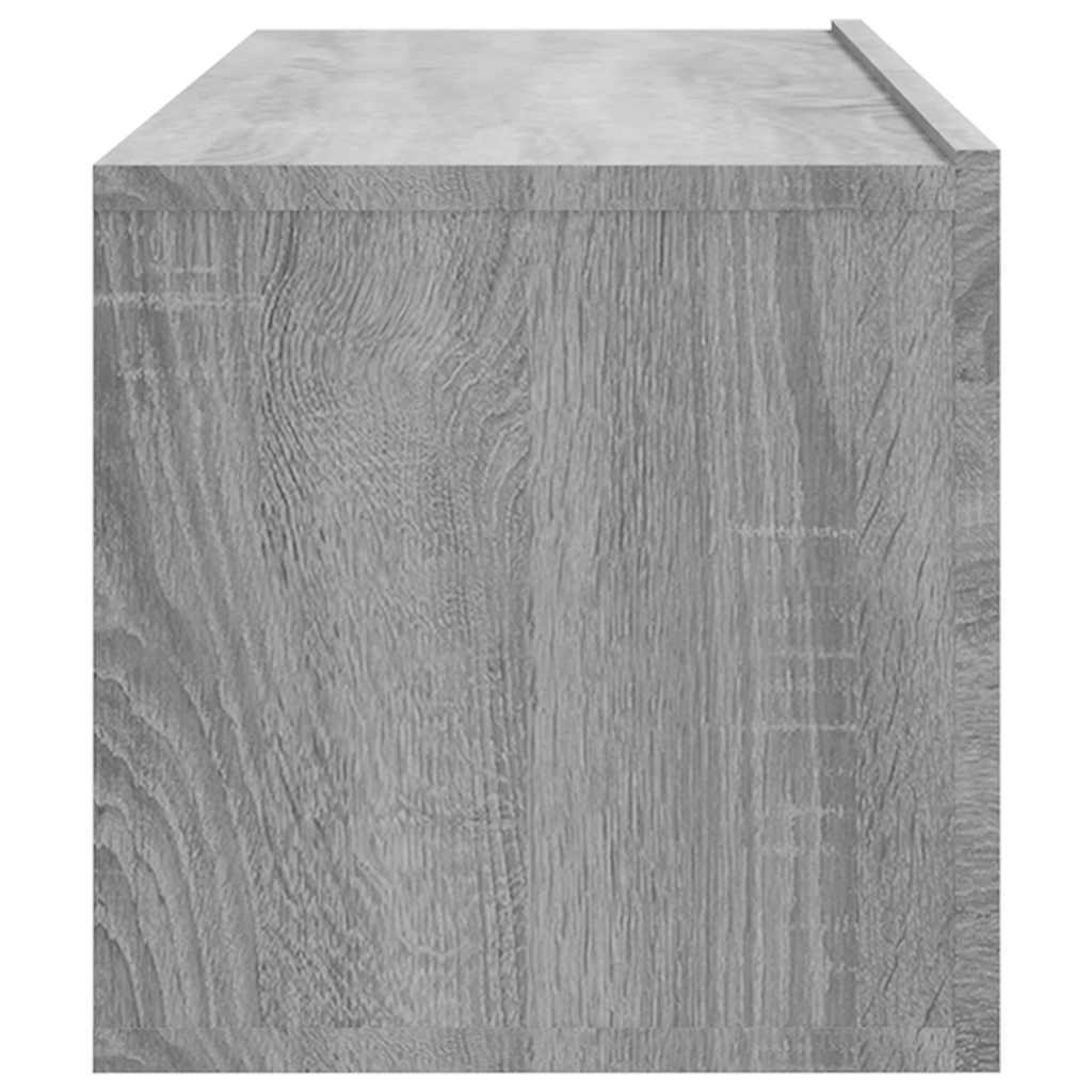 2 db szürke -tölgyszín szerelt fa fali TV-szekrény 100x30x30 cm