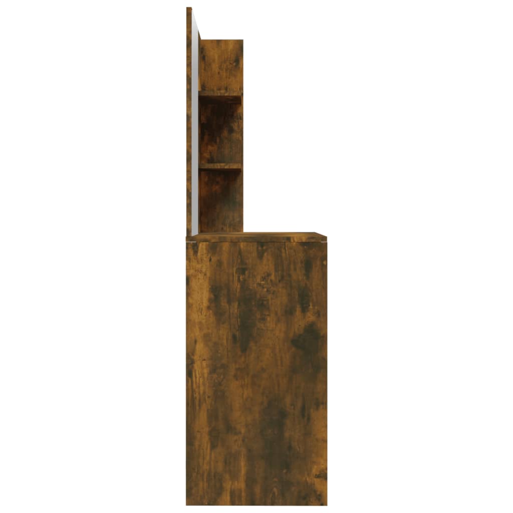 füstös tölgyszínű fésülködőasztal tükörrel 74,5 x 40 x 141 cm